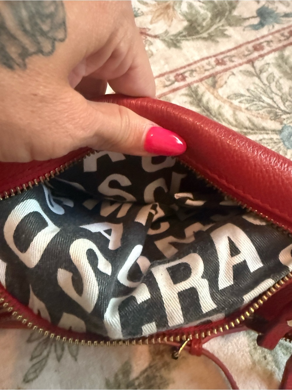 Marc by Marc Jacobs Red Leather Pebbled Crossbody with Gold Hardware - Picture 12 of 15